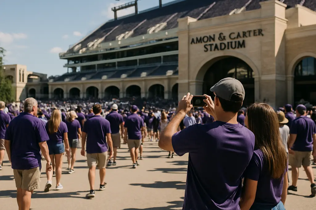 Amon G. Carter upgrades seen from the lower bowl before a TCU football night game